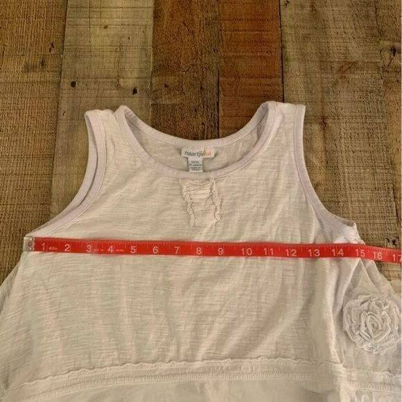 Naartjie girls size XXXL 9Y oversized white tank top blouse with lace - Picture 6 of 7